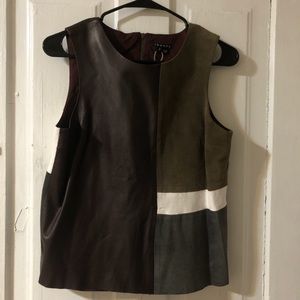 Theory patchwork leather top